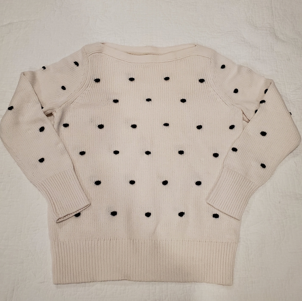 Loft cream and black bobble sweater large